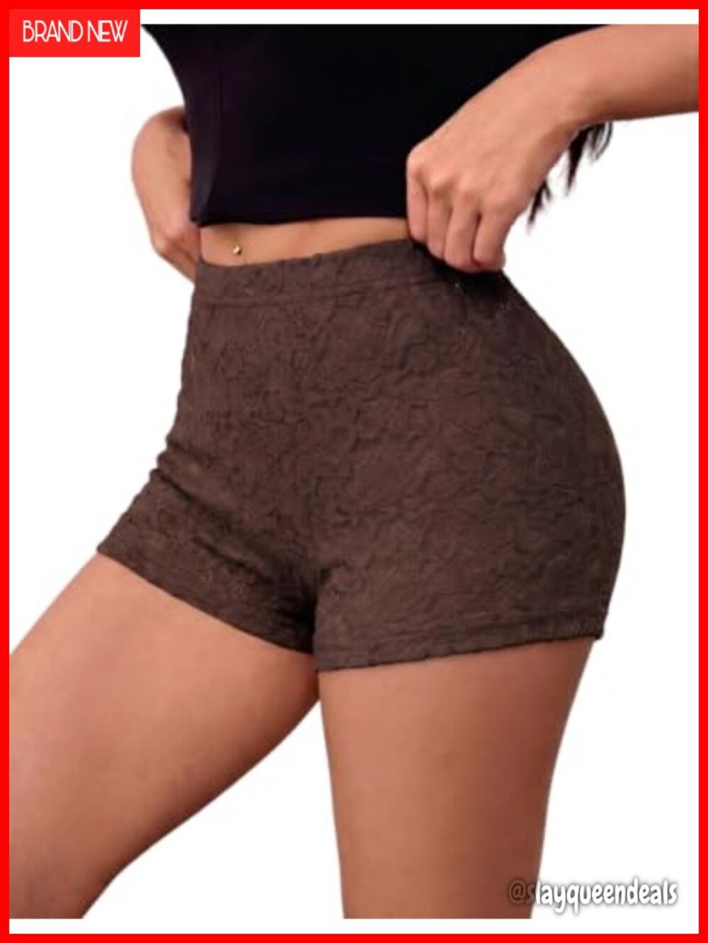 Lace Ruffle Booty Shorts Low Rise Nylon Spandex Mini Club Dance Shorts